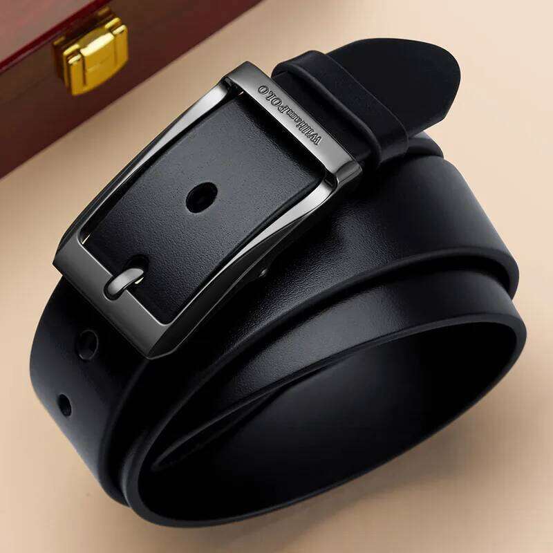 Genuine leather men's retro needle buckle fashion belt, versatile casual pants belt Y260225