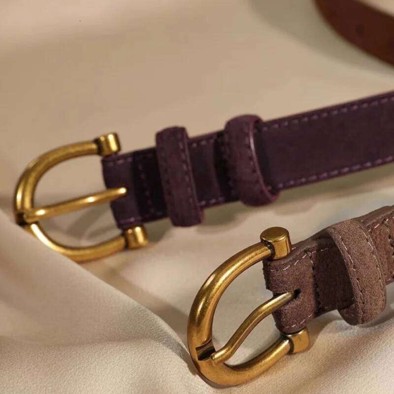 Women Luxury Design Suede Leather Belt Casual Versatile Business Waist Strap Trendy Trouser Dress Belts Gifts Y260225