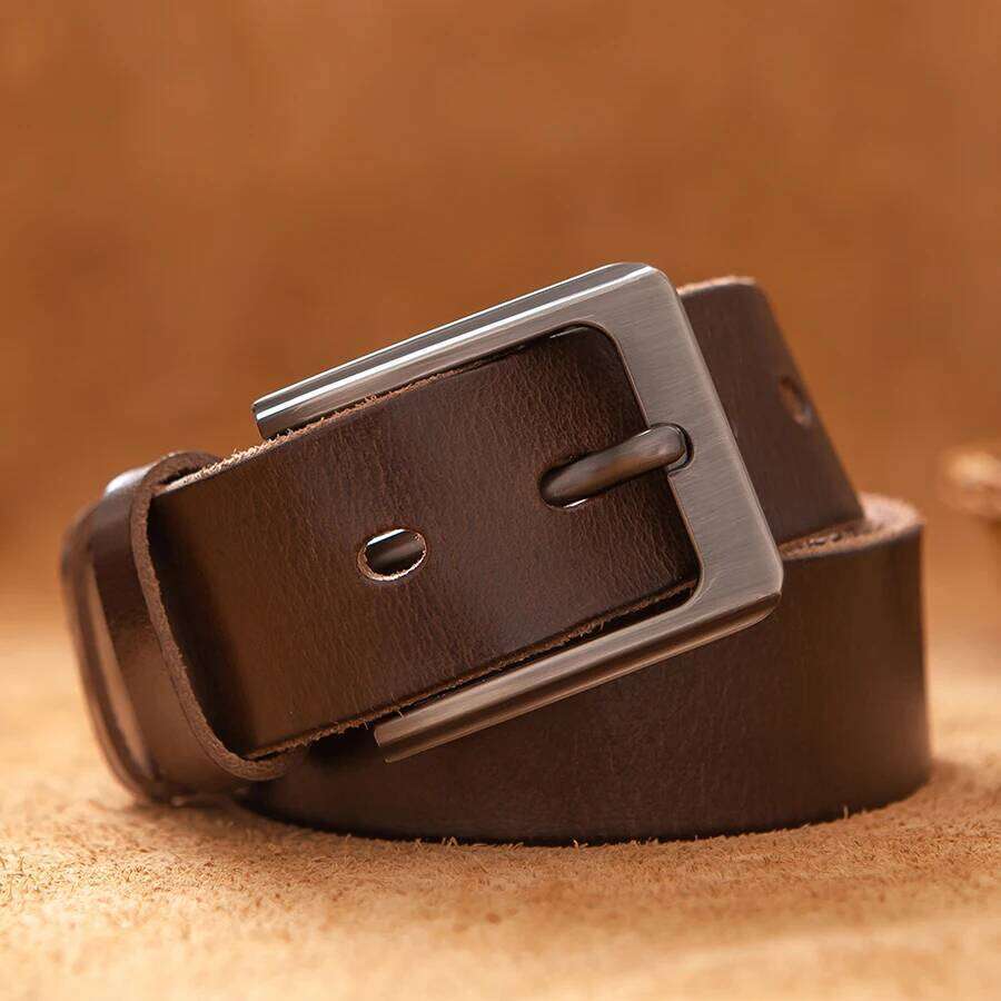 Top Cowhide Fashion Genuine Leather Men Belt Alloy Buckle Strap For Male Wide Cinto Masculino Luxury Cummerbund Y260225