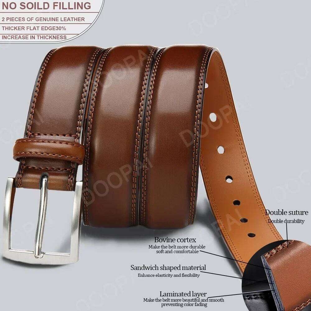 Needle Buckle Trendy New Casual Genuine Leather LONG Large Cowhide Men's Belt Plus Size Men Belts Y260225