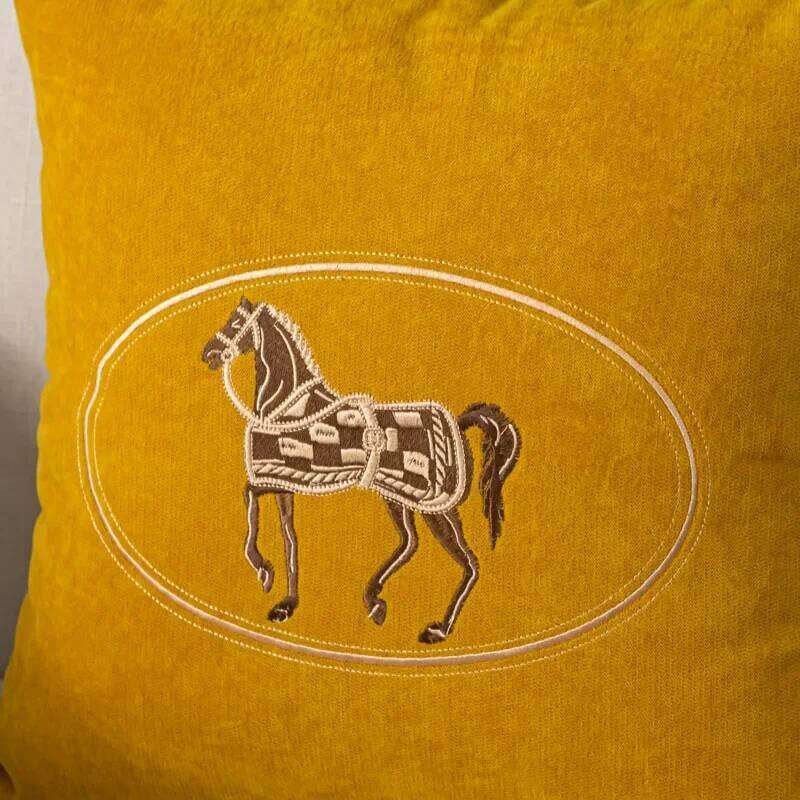 American Hand-embroidered Cushion Horse Pattern Hug Pillowcase Sofa Home Office Living Room Car Pillow Cover 45*45cm