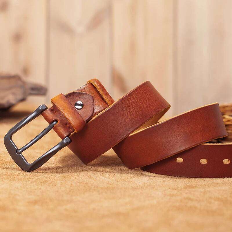 VAMOS KATOAL Men's designer's new first layer cow leather fashion belt alloy retro style pin buckle high quality cowhide belts Y260225