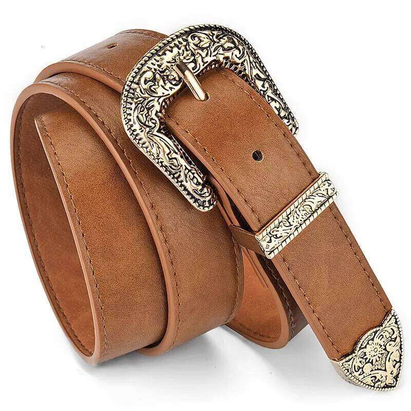 Women'S Vintage Carved Needle Buckle Men'S Punk Hip Hop Rock Style Jeans Y2K PU Leather Cheap Belt Y260225