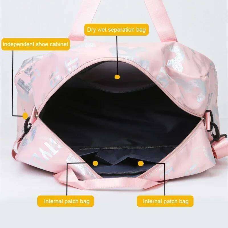 Chic Letter Print Large Capacity Gym With Shoe Compartment Versatile Travel Duffle Dry/Wet Separation Shoulder Crossbody Bag Y260225