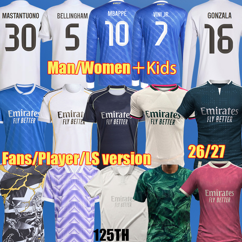 26 27 Player Version BELLINGHAM REALS Soccer Jerseys MBAPPE ENDRICK GONZALO fourth VINI JR 2025 2026 kits RODRYGO camiseta kids MaDRid football shirt HUIJSEN 992