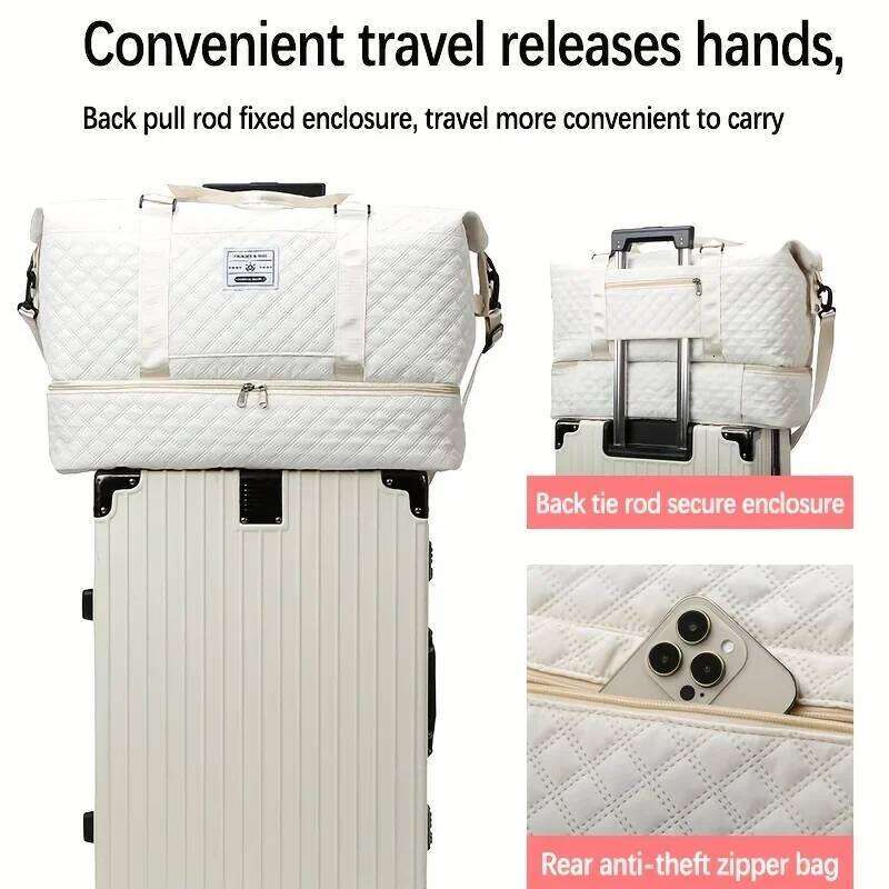 Large Capacity Travel Duffle Sports Gym Yoga Tote Weekend Overnight Bag and Luggage Organiser Y260225