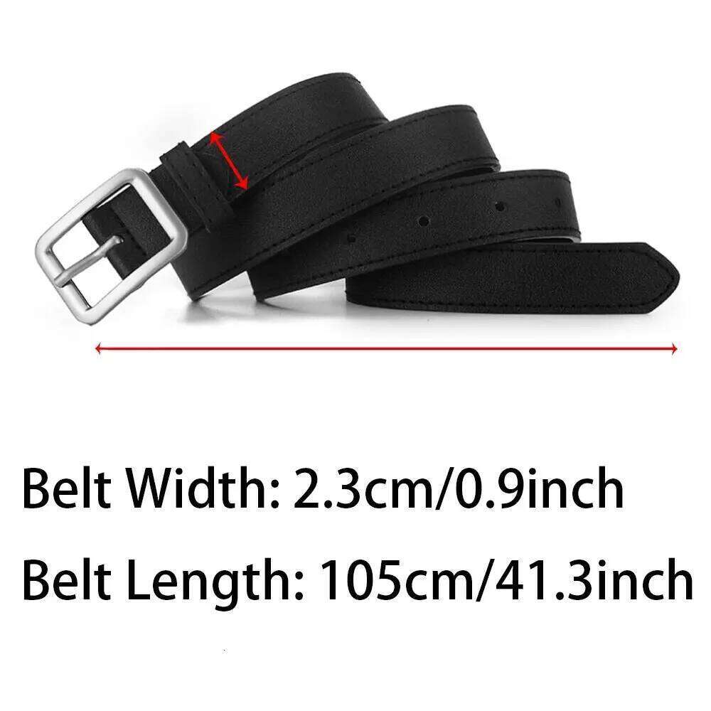 1pc Women's Trendy Square Buckle High End Genuine Soft PU Leather Paired with Skirt Work Pants Jeans Belt Unisex Y260225