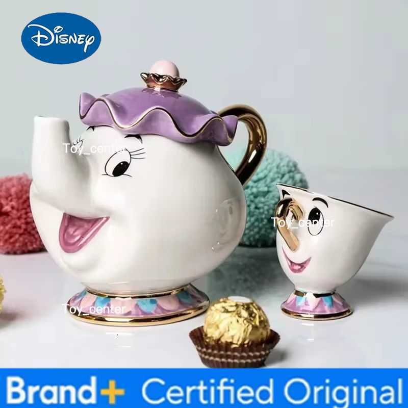 New Hot Teapot Anime Peripheral Cute Cartoon Beauty And The Beast Coffee Pots Mug Mrs Pots Chip Cup Tea Pots One Tea Sets H260225