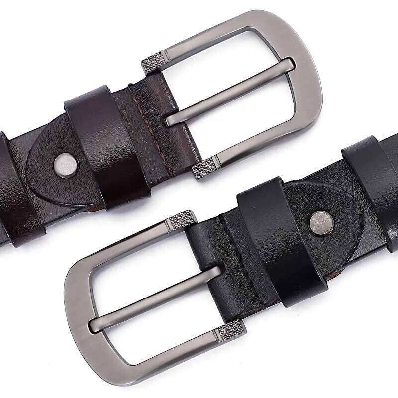 Large Size 105-140 150 160 170cm Genuine Leather Jeans Belt 3.8CM Cowhide Copper Buckle Waistband Casual Luxury Male Strap Cinto Y260225