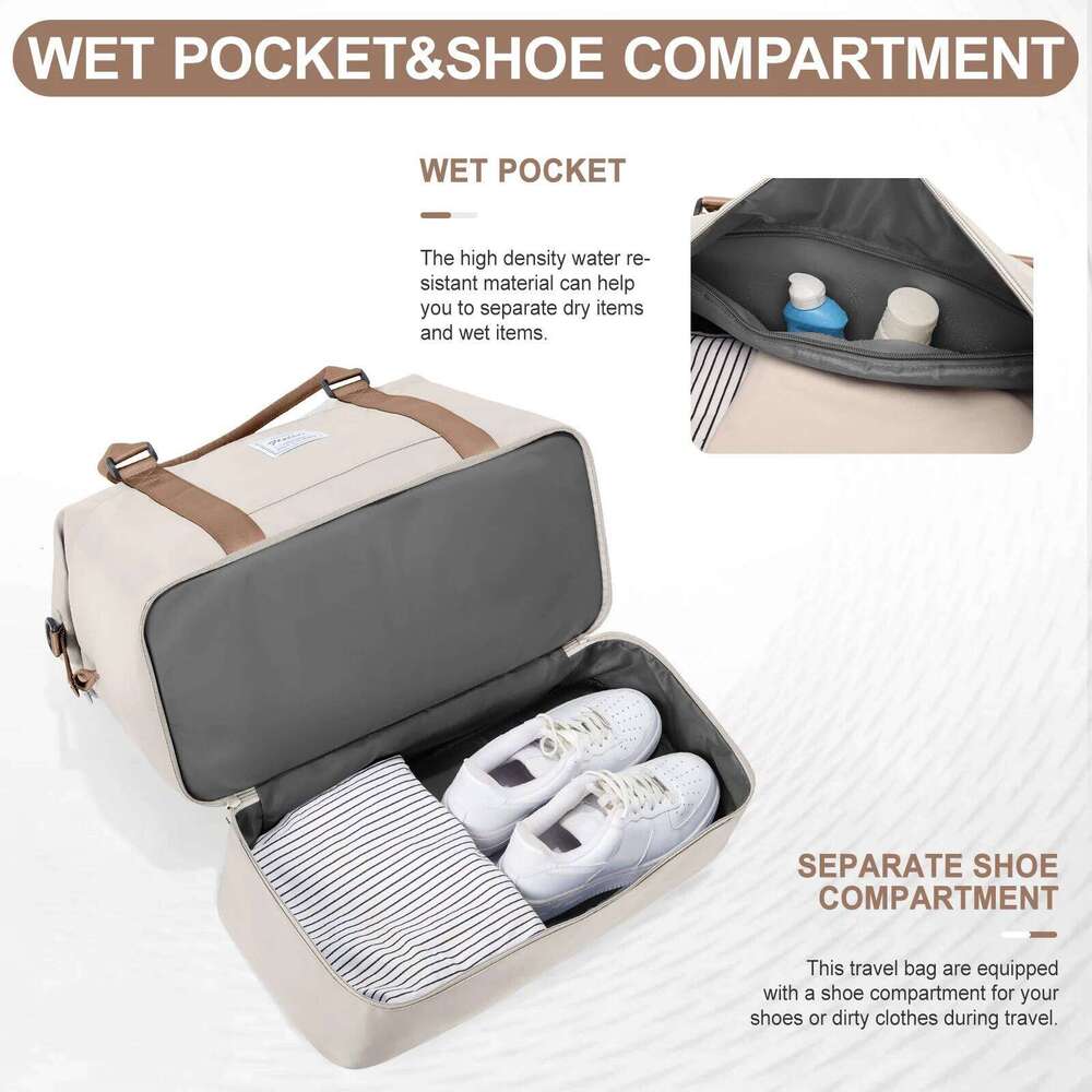 Tote Lightweight Handbag with Shoe Compartment, Large Capacity Crossbody Shoulder Cabin Travel Bag, Sports Bag Y260225