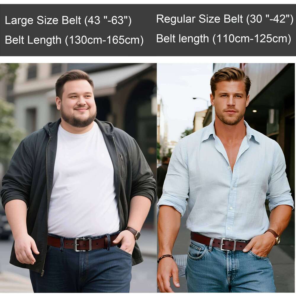 Large Size 140 150 160 170cm Men's Genuine Leather Belts Adjustable Formal Waistband for Jeans Pants Perfect Father'S Day Gift Y260225