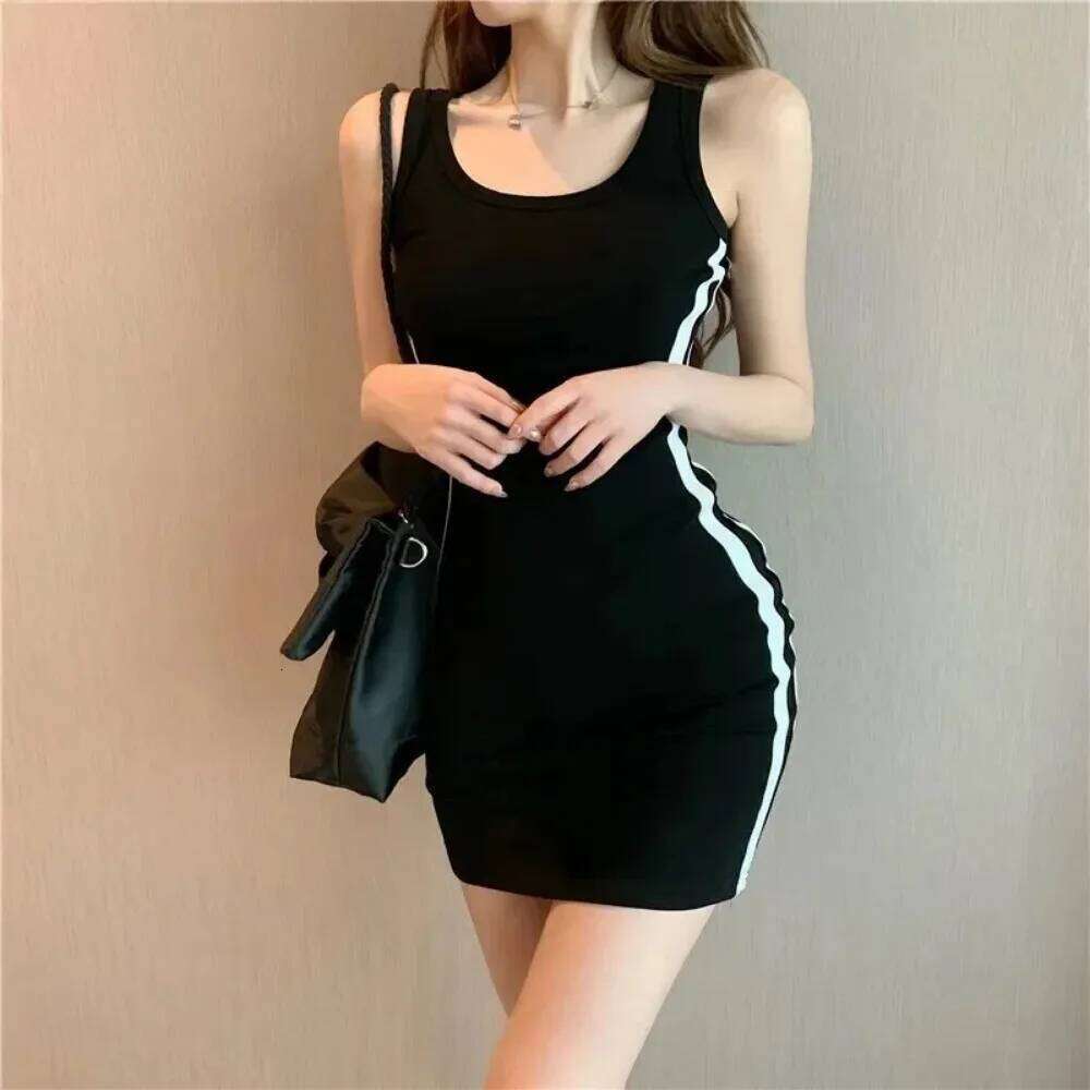 Summer Women Casual Sheath Lady Spaghetti Strap Sleeveless Sexy Stretch Slim Dress Vestidos XJ260225