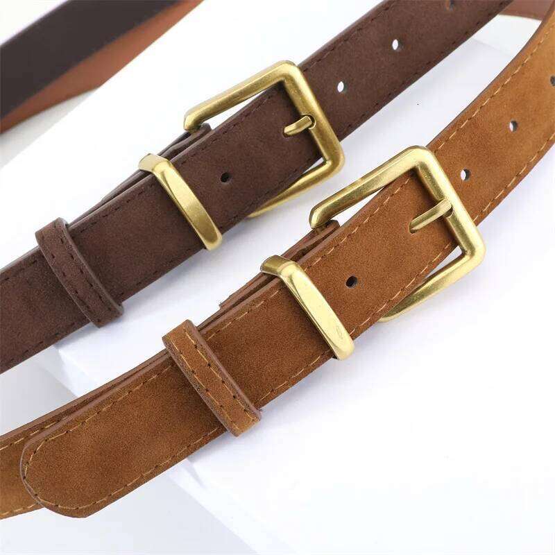 Suede Belt for Women Waist Strap Luxury Pin Jeans Casual Dress Square Alloy Buckle Ladies Belts Fashion Waistband Y260225