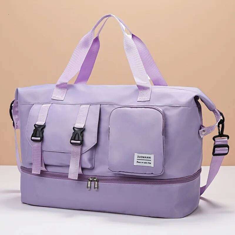 Large Capacity Multi-Functional Travel Duffel & Gym Tote with Multiple Compartments, Durable Nylon Sports Bag Y260225