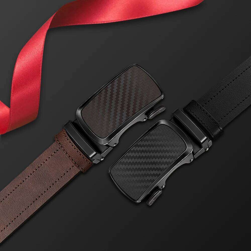 belt men High Quality PU Leather Belts, Automatic Buckle Belt, Adjustable No Hole Jeans Belt for Men Y260225