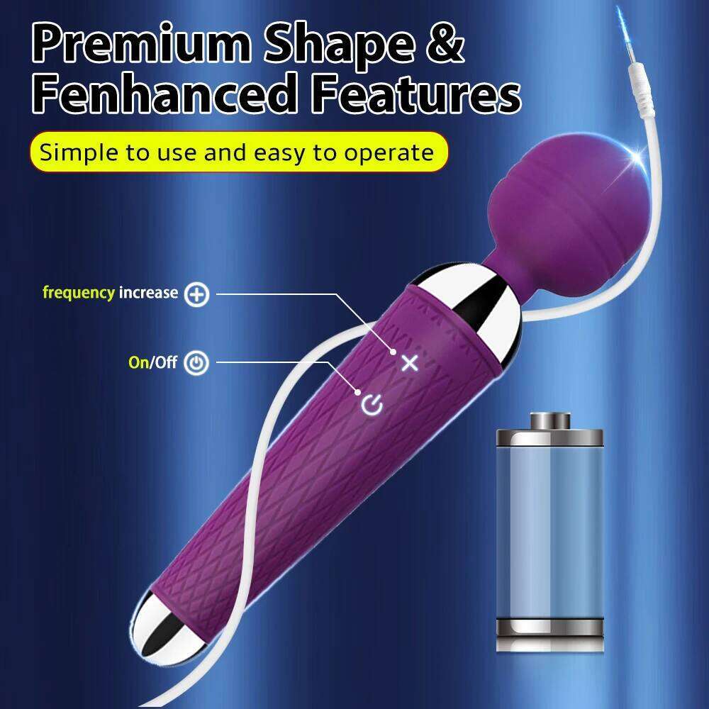 Powerful Oral Clit Vibrators USB Charge Av Magic Wand Vibrator Anal Massager Adult Toys For Women Safe Silicone Sex Product 26H0225