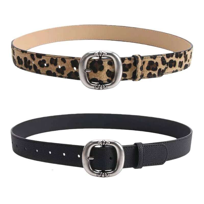 Leopard Print Belt Women's Fashion Casual Versatile Jeans Accessories Girdle Gothic Retro Pu Leather Pin Buckle Waistband Y260225