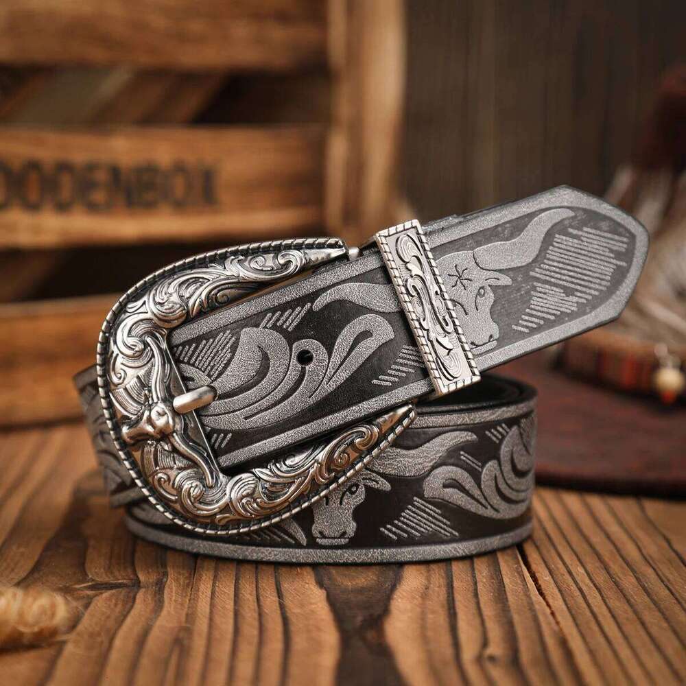 A casual, individual retro a Western-style clothing accessory, metal buckle, PU belt, suitable for both men and women Y260225