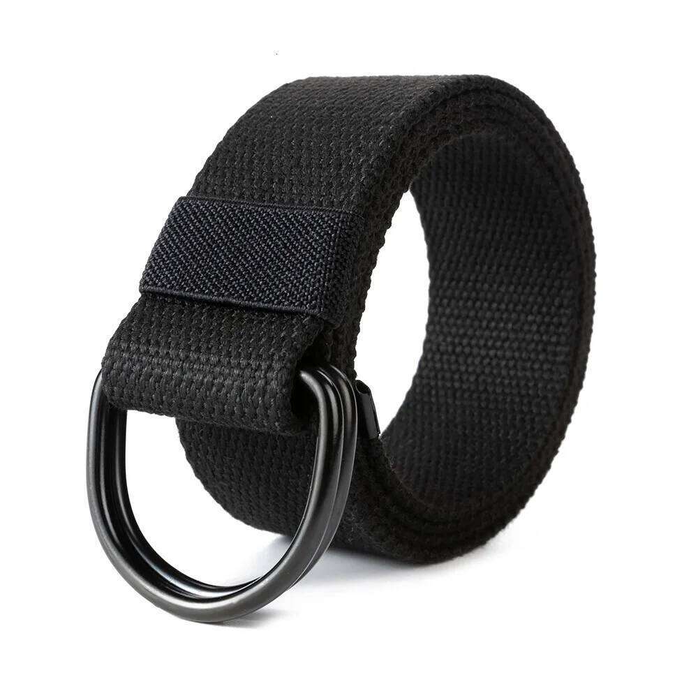Nylon Double Loop Buckle for Men Women's Daily Fashion Canvas Woven with Adjustable and Elongated Tactical Belt Y260225