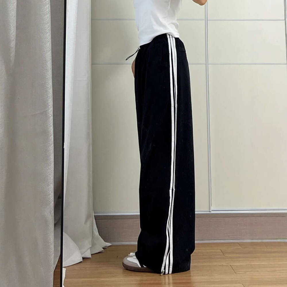 Mardi Hefxessdr Extended Spor Striped Wide Leg Casual Pants for Women Spring Autumn Versatile Lazy Tee Stripe Long Trousers Commute Sle