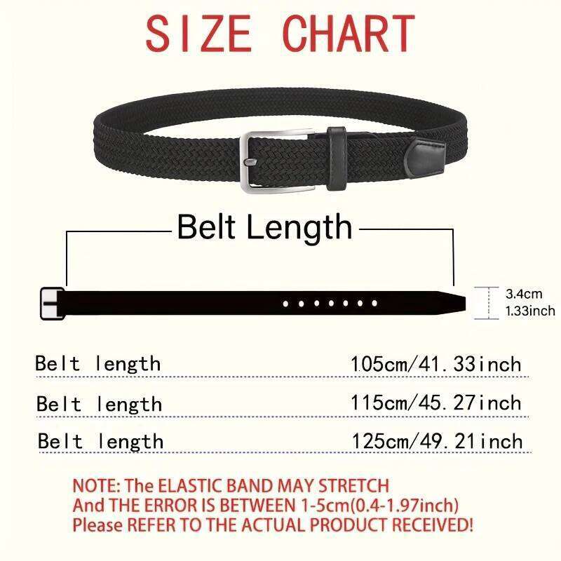 2Pcs 105/115/125cm Men's Elastic Belts Women'S Casual Jeans Woven Belt for Outdoor Rock Climbing Training Work Y260225