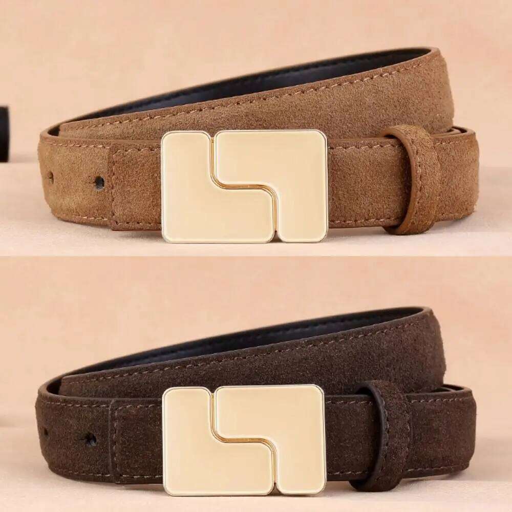 New Simple Design Belts Real Cow Suede Leather Elegant Ladies Cowhide Waistbands Business Waist Strap For Women Gifts Y260225