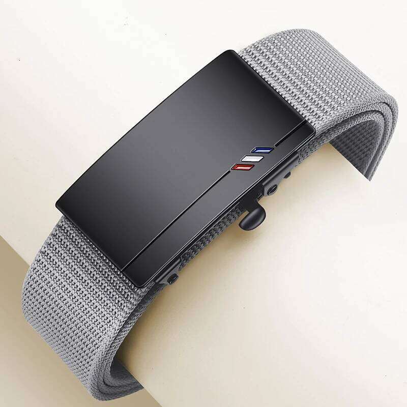 2pcs Fashion Men's Canvas Woven Waistband Automatic Buckle Casual Soft Versatile Jeans Belt Accessories Y260225