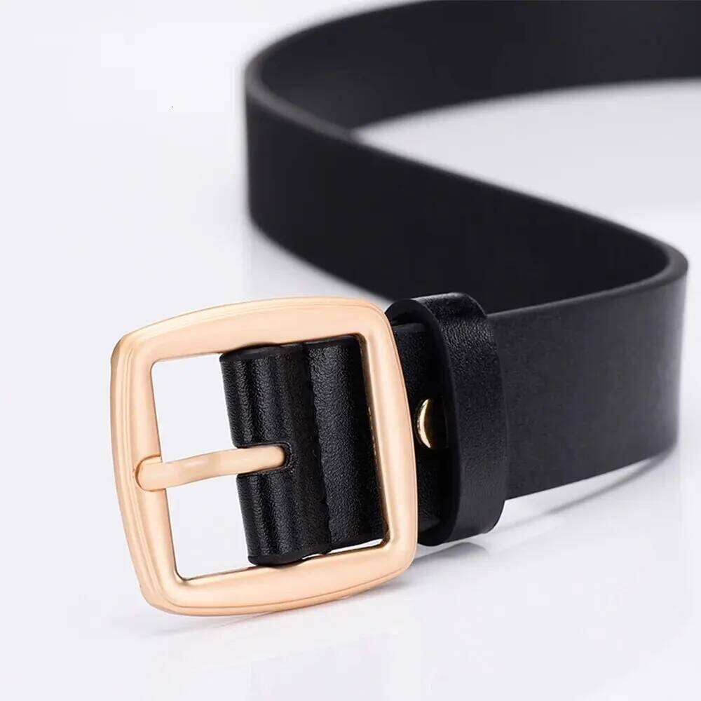Women's Soft PU Leather Square Pin Buckle Jeans Belt Korean Version Chic Luxury Brand Ladies Vintage Female Waistband Y260225