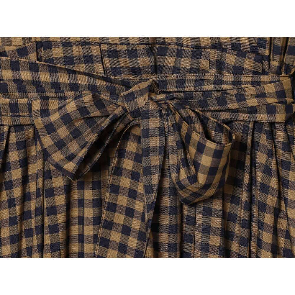 ETJ couture spring new plaid shirt style dress Elegant type restoring ancient ways is A word version long sleeve skirt belt XJ260225