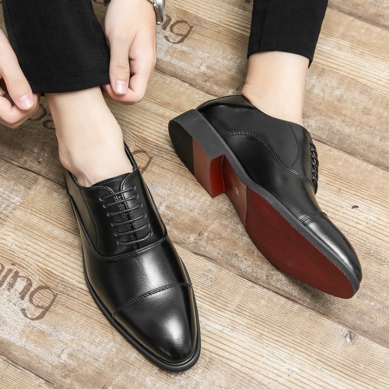British Style Leather Shoes New Hairstylist Le Fu Shoes Office Social Casual Leather Shoes Men'S Wedding Shoes