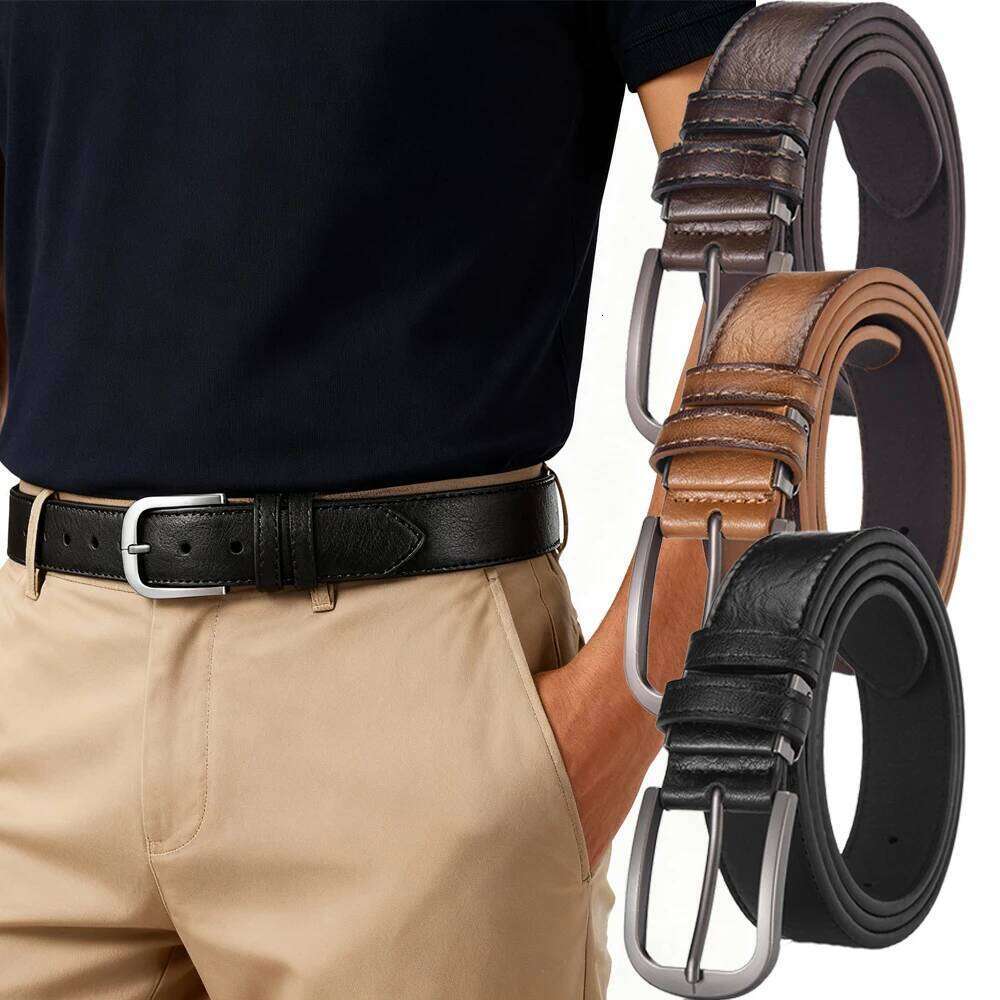 High Quality Alloy Pin Buckle Simple And Versatile Men's Business Belt Unisex Gift Suitable For Formal Occasions Y260225