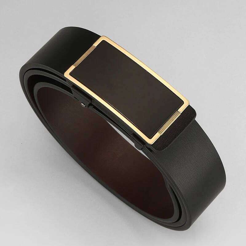 High quality Toothless cowhide genuine leather belts fashion square Automatic Buckle Waistband young men ceinture homme Z252 Y260225