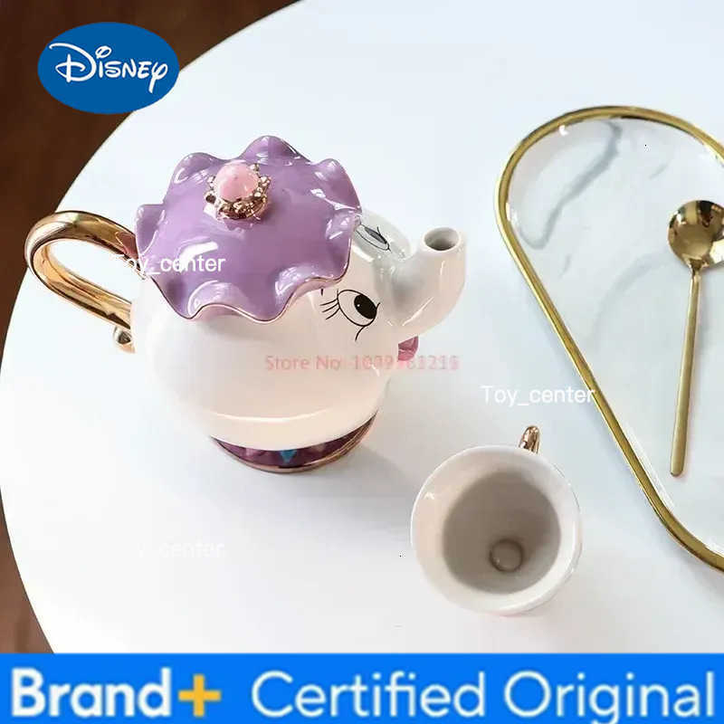 Disney Teapot Cute Cartoon Beauty And The Beast Coffee Pots Mug Mrs Potts Chip Cup Tea Cup Pots One Tea Set Droshipping Desk Gif H26022511