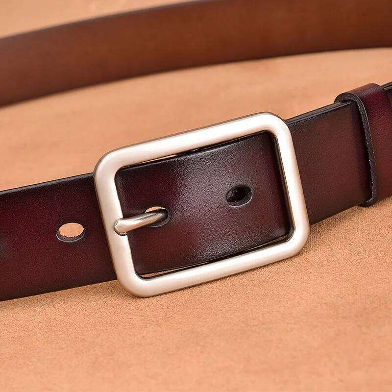 unisex universal leather belt, needle buckle waistband, casual and fashionable wide waistband Y260225