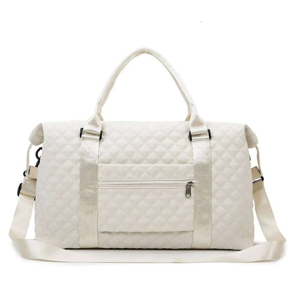 Oxford Cloth Travel Duffel Diamond Pattern with Wet Storage Waterproof Large Capacity Sports and Fitness Bag Y260225