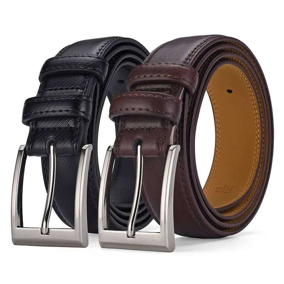 Men's 2023New Casual Business Alloy Buckle High End Luxury Authentic Fashion Jeans Belt Gift for Boyfriend Or Dad Y260225