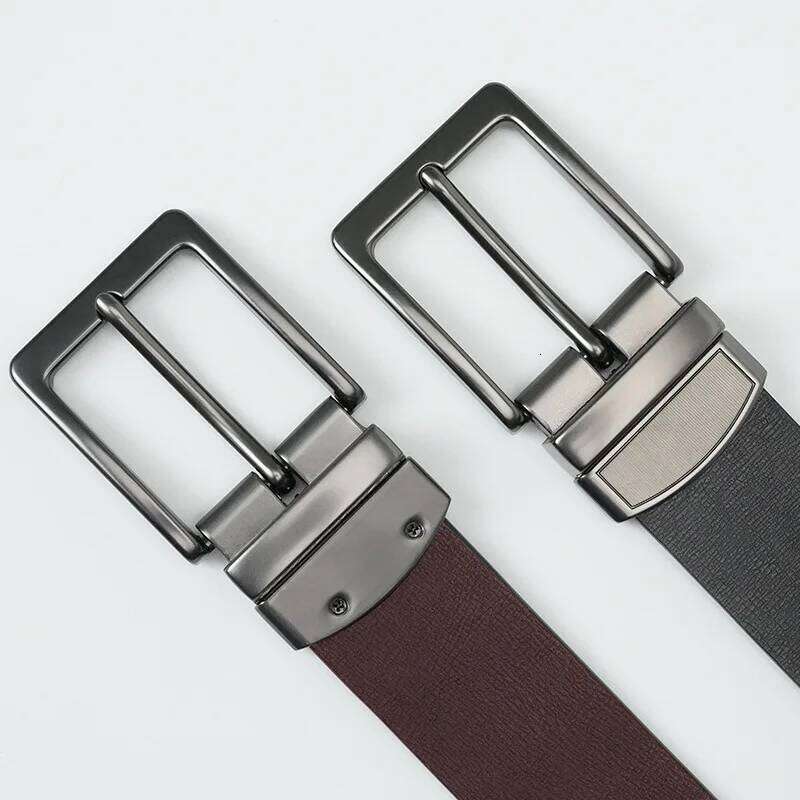 Fashionable Luxury Leather Men's Fashion Classic Retro Rotating Dual-Use Pin Buckle High-Quality Designer Belt Y260225