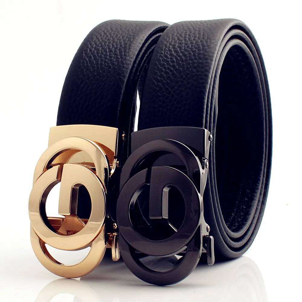 New Cowhide men's leather belt, automatic buckle,high-end trendy buckle Y260225