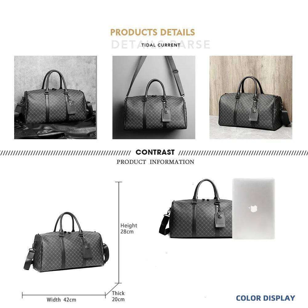 2026 New Plaid Travel for Men Large Capacity Short-Distance Business Trip Tote | Trendy Handheld Shoulder Bag Y260225