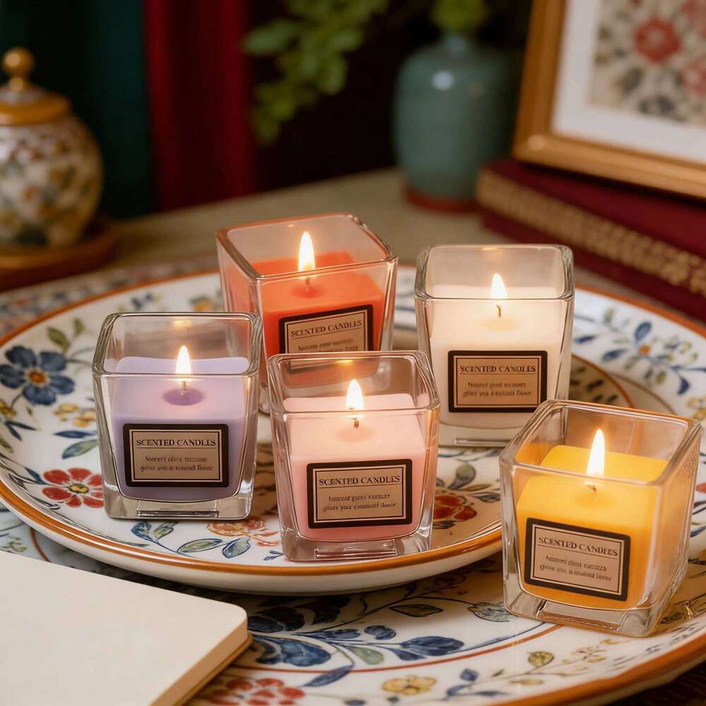 Natural Soy Wax Aromatherapy with Glass Jar | Long-Lasting Fragrance Candles for Home Decor, Bedroom Relaxation & Gift H260225