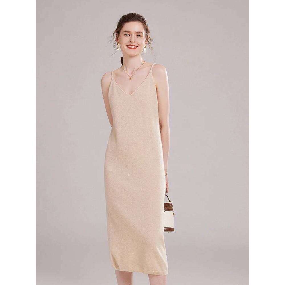 CHICUU Women 100% Vest Autumn Winter Basic Sleeveless Cashmere Knitwear Office Lady Grace Style Dress XJ260225