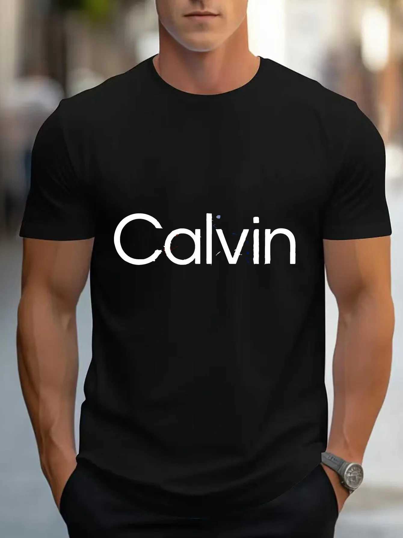 Men's Minimalist Name Print Slim Fit Crew Neck T-Shirt | Premium Cotton Casual Short Sleeve Tee for Everyday StyleT260225