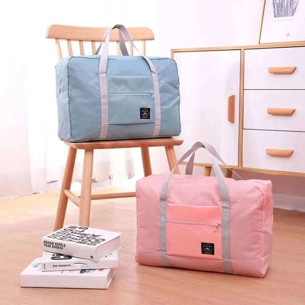 New Polyester Handbag Large Capacity Waterproof Duffle Bag Foldable Solid Color Travel Storage Cabin Under The Seat Y260225