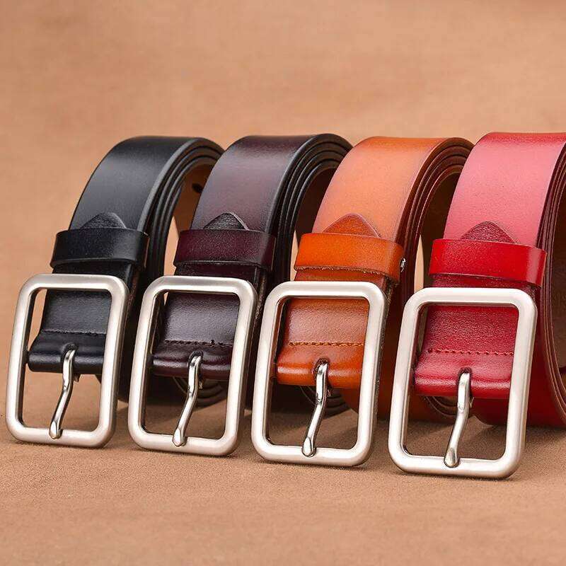 unisex universal leather belt, needle buckle waistband, casual and fashionable wide waistband Y260225