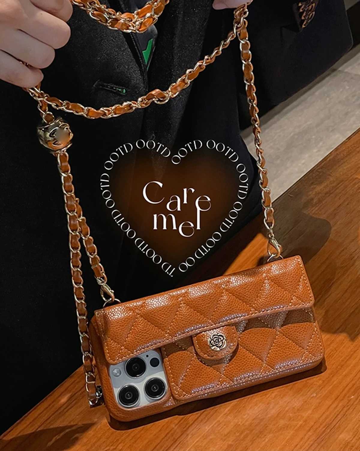 Quilted Phone Crossbody Bag with Adjustable Metal Ball Chain - All-Inclusive Protective Case with Card Holder for Women Daily UseT260225