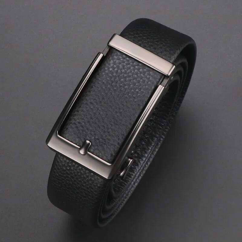 Premium Top Layer Cowhide Men'S Belt - Soft, Durable & Stylish With Automatic Alloy Buckle For Business Wear Y260225