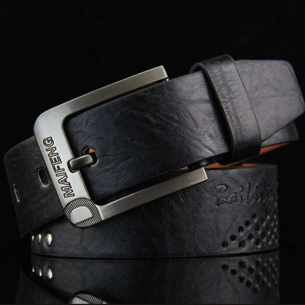 New Genuine Leather Men's Belt Luxury High Quality Classic Buckle Business Cowboy Vintage Waistband Alloy Belts Y260225