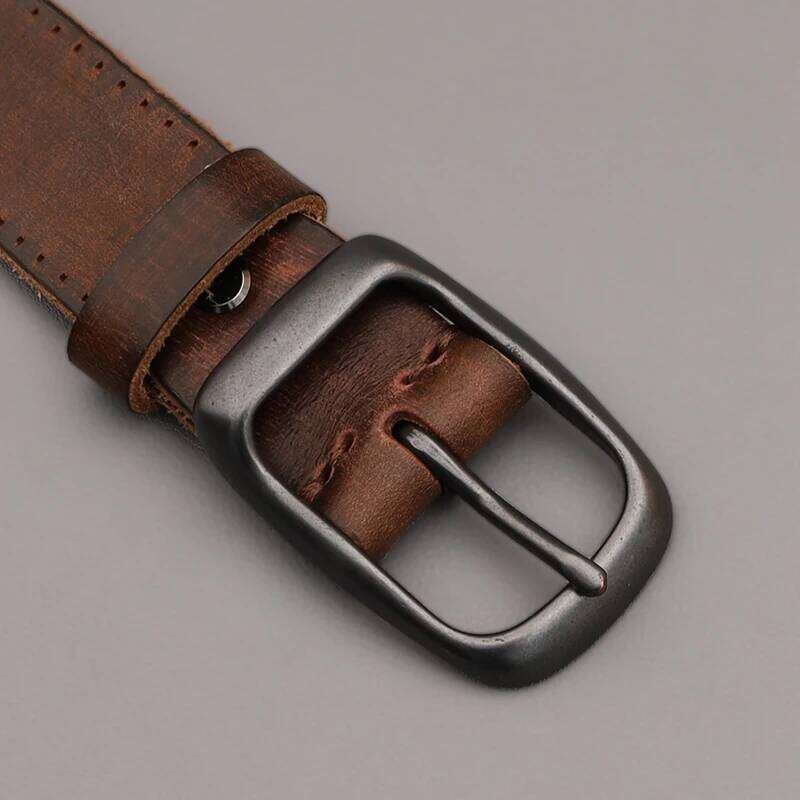 Leather Needle Buckle Vintage All-in-one Jeans with Simple Casual Designer Belt for Men Y260225