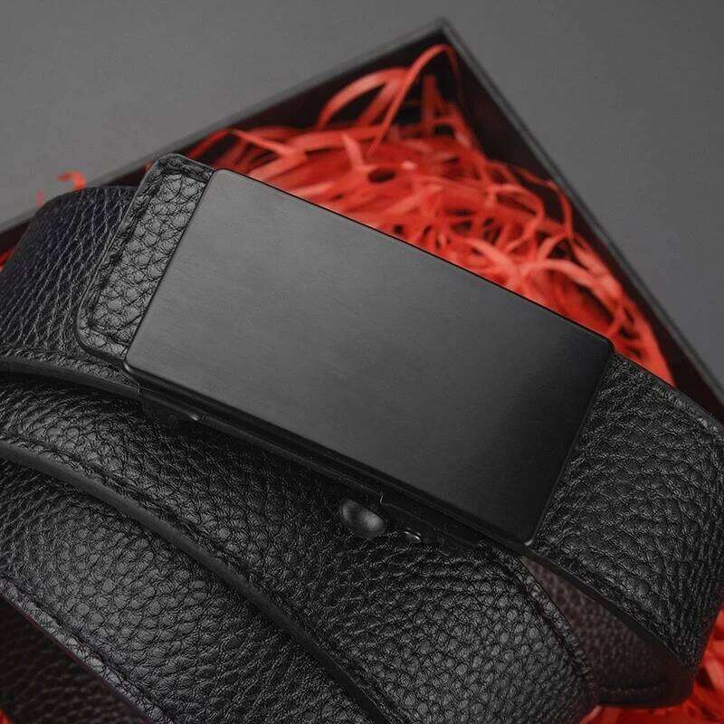 1pc Fashion Business Men'S Genuine Luxury Brand Automatic Buckle PU Leather Soft With Cargo Pants Jeans Belt Y260225