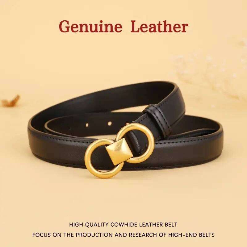Genuine Cowhide Leather for New Versatile Decorative Suit Belt Fashionable Black Trendy Jeans Belts women Y260225